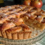 Fetta di Torta di Mele a Reticolo Fatta in Casa con mele fresche