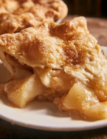 Fette di Torta di Mele Classica servite su un piatto bianco