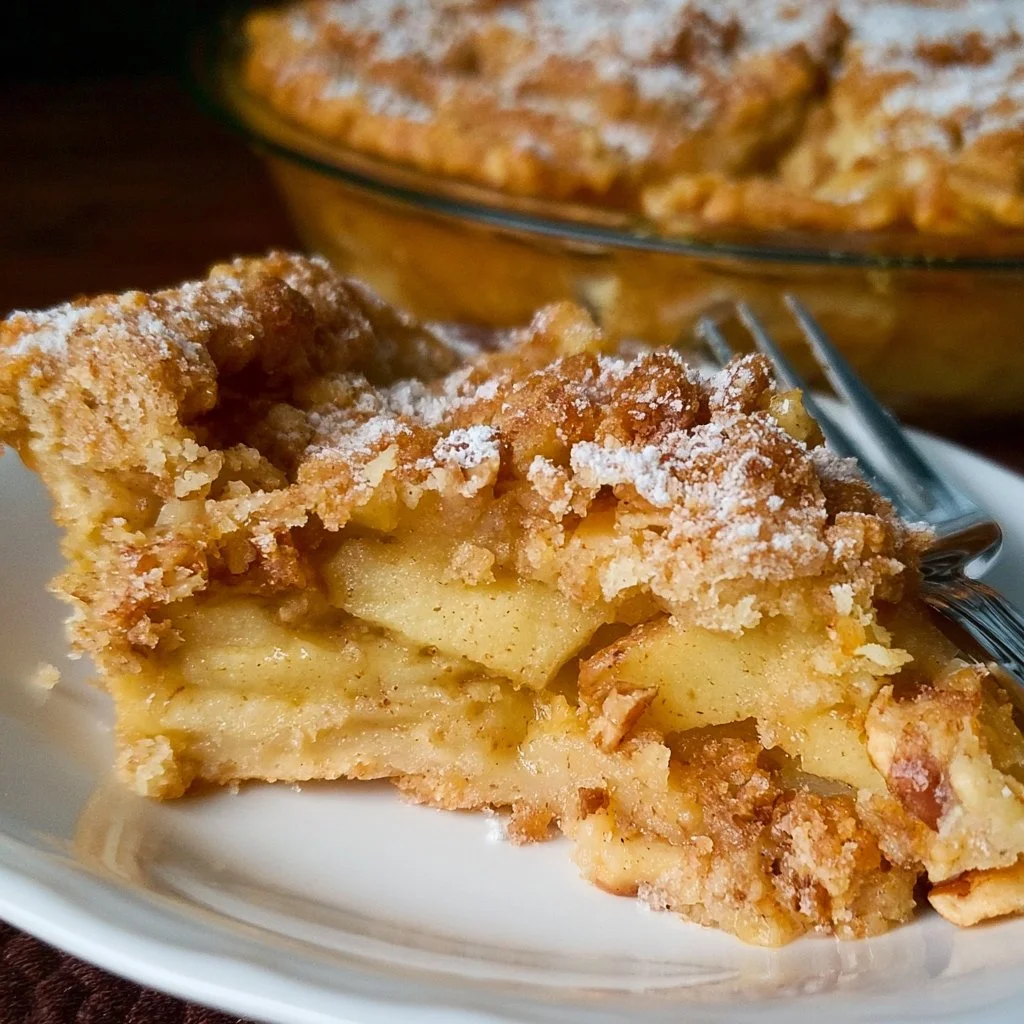 Deliziosa Torta di Mele Olandese servita su un piatto elegante