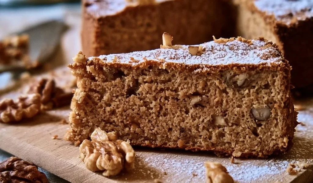 Deliziosa Torta di Noci con noci e ingredienti freschi.