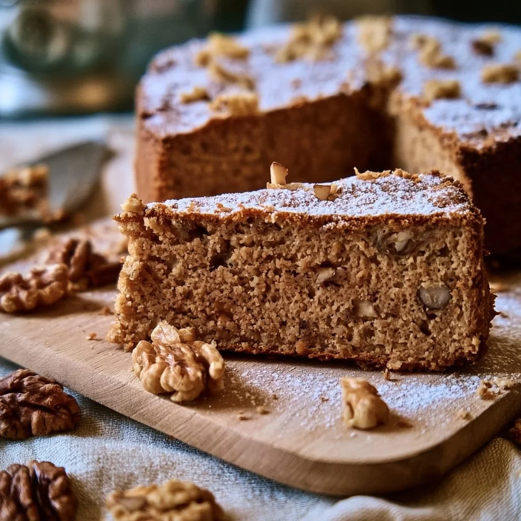 Deliziosa Torta di Noci con noci e ingredienti freschi.