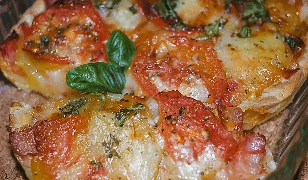 Tortino di Patate Pomodoro e Prosciutto servito in un piatto