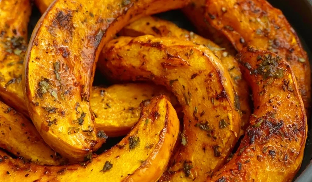 Zucca al forno cotta nella friggitrice ad aria, piatto sano e gustoso