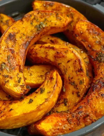 Zucca al forno cotta nella friggitrice ad aria, piatto sano e gustoso