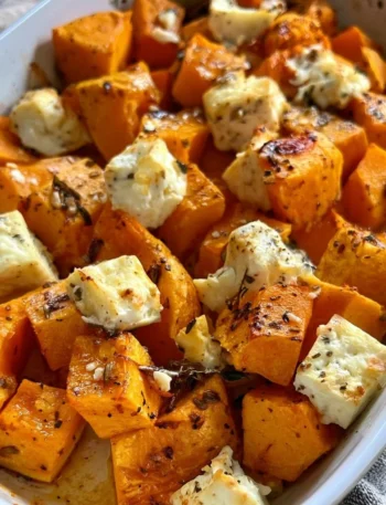 Zucca con feta al forno, piatto sano e gustoso