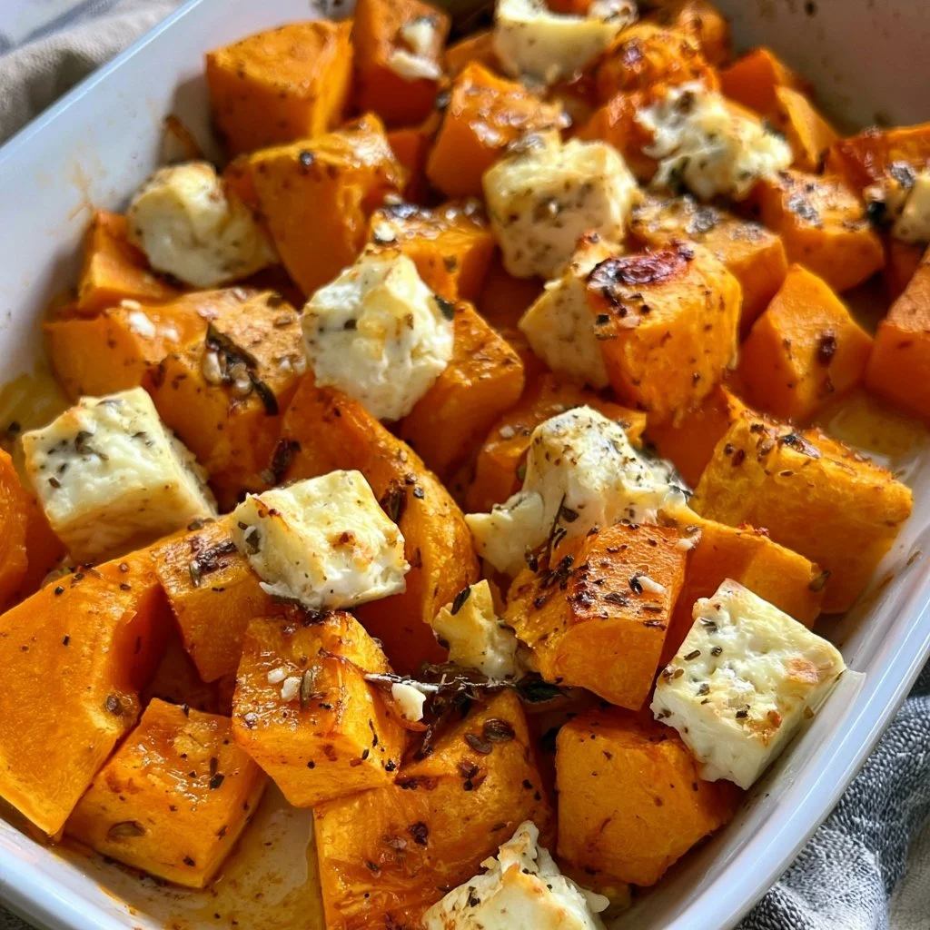 Zucca con feta al forno, piatto sano e gustoso