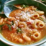 Zuppa di Pasta e Fagioli servita in una ciotola