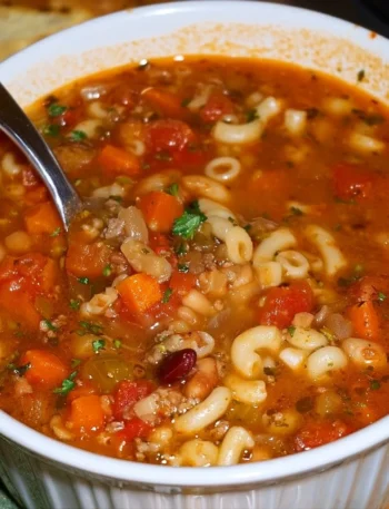 Zuppa di Pasta e Fagioli simile a Olive Garden, piatto tradizionale italiano