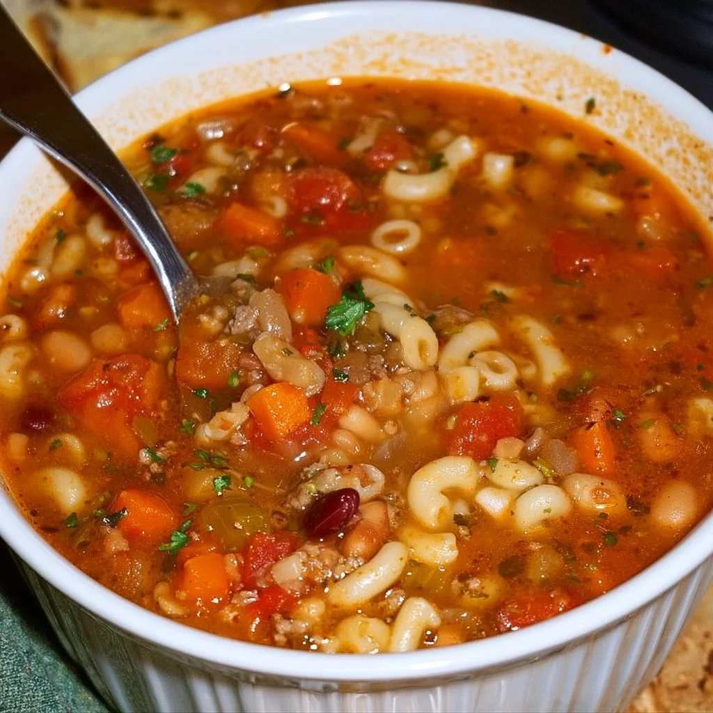 Zuppa di Pasta e Fagioli simile a Olive Garden, piatto tradizionale italiano