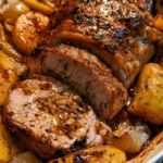 Ricetta arista di maiale alle mele e cipolle, piatto succulento e profumato