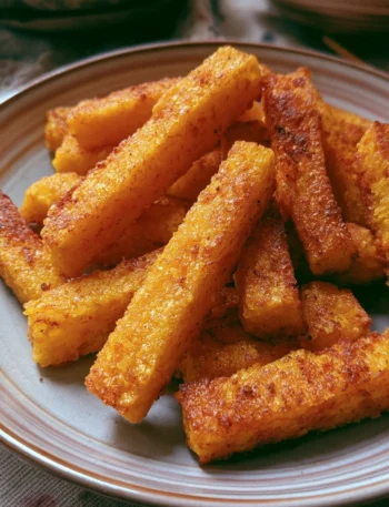 Bastoncini di polenta croccanti e dorati cotti al forno