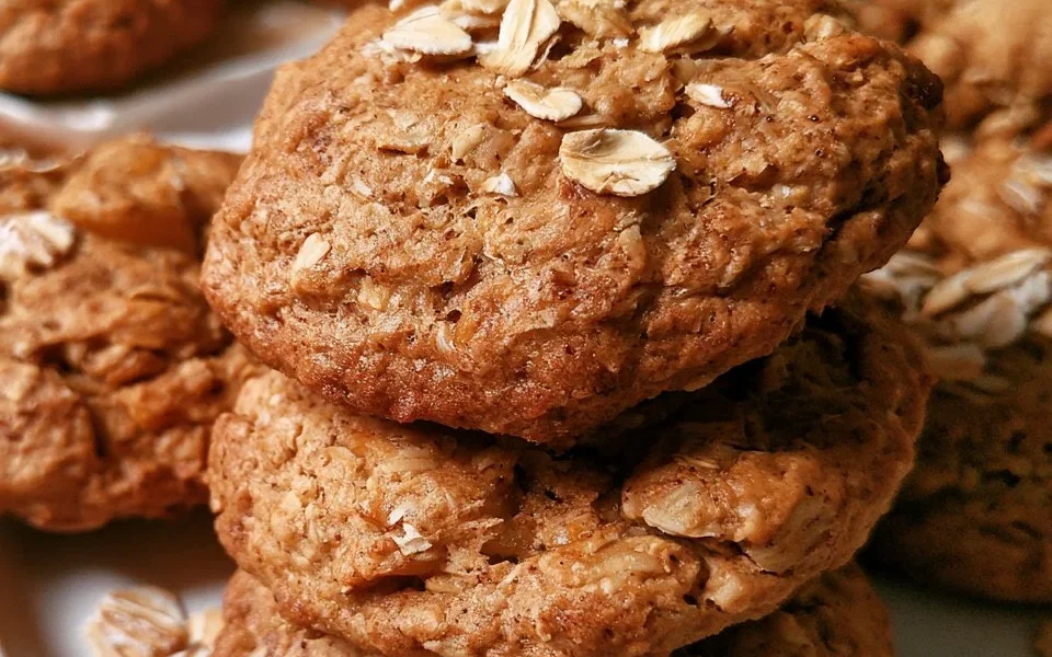 Biscotti avena con mela e cannella freschi e gustosi