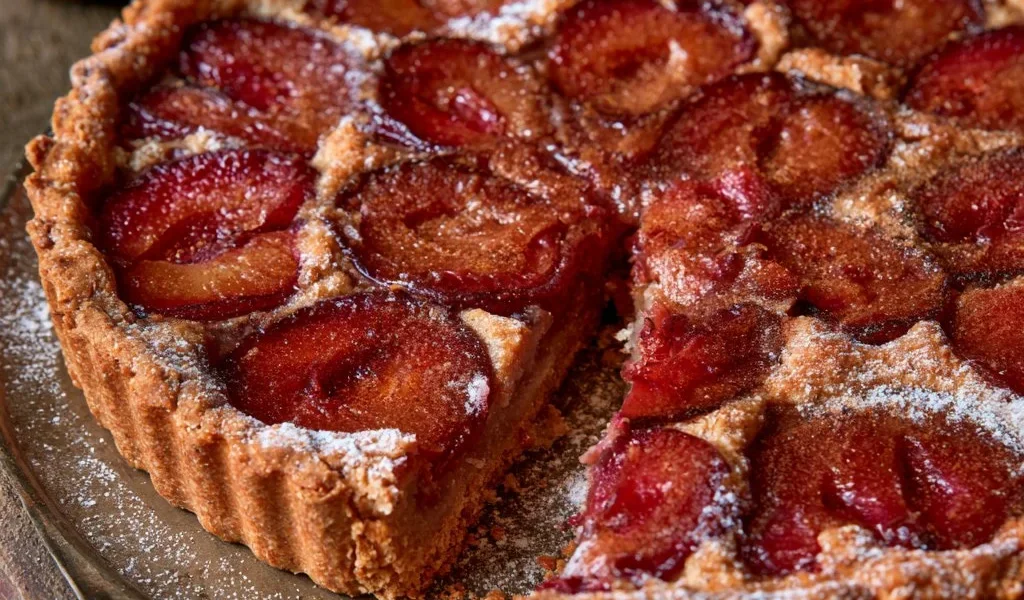 Crostata integrale con prugne e cannella, dolce sano e gustoso