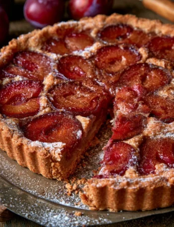 Crostata integrale con prugne e cannella, dolce sano e gustoso