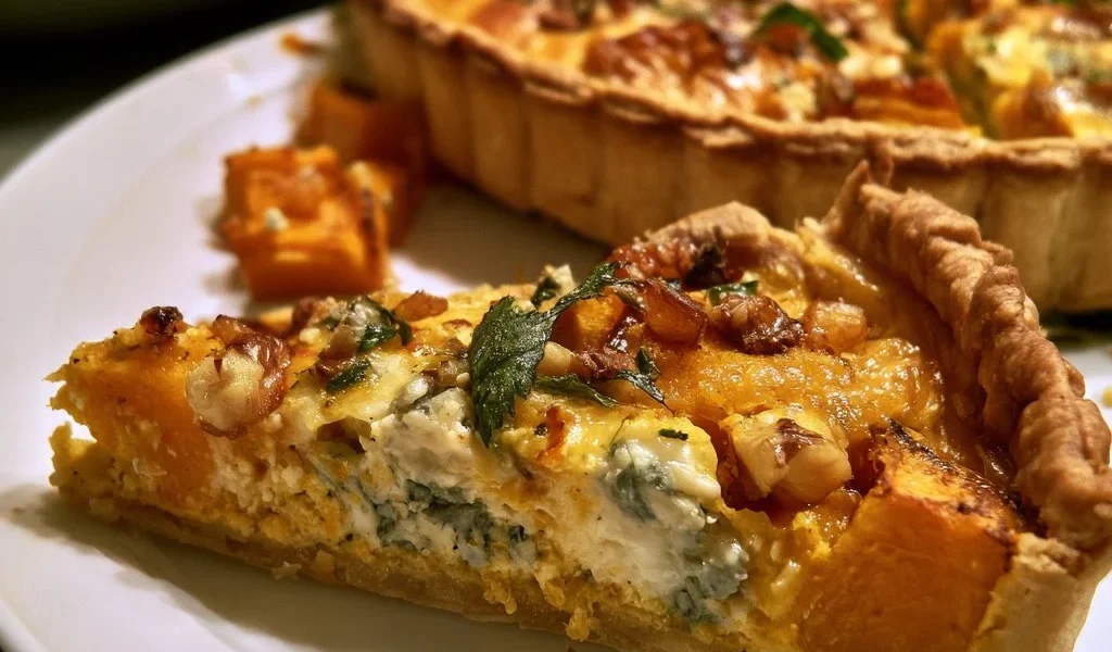 Crostata salata con zucca e gorgonzola, un piatto rustico e saporito