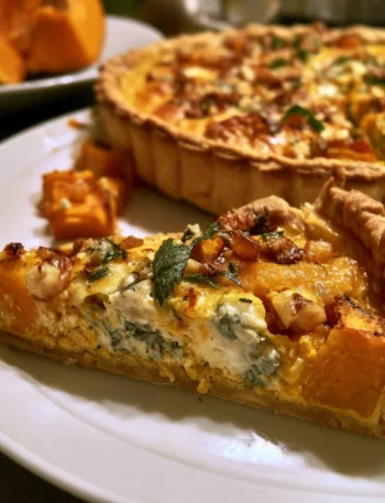 Crostata salata con zucca e gorgonzola, un piatto rustico e saporito