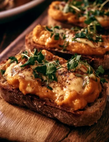 Crostini con crema di zucca e formaggio taleggio