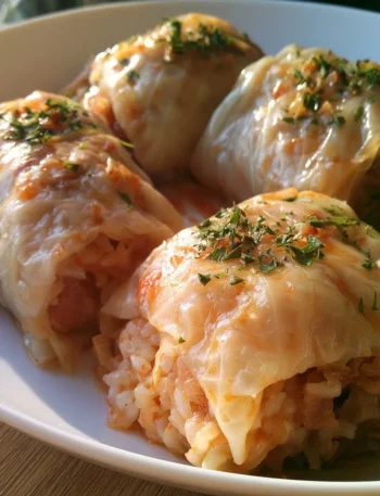 Involtini di verza ripieni di carne e riso, un piatto tradizionale italiano.