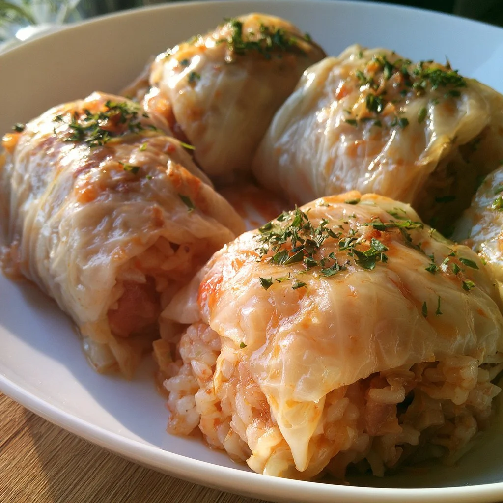 Involtini di verza ripieni di carne e riso, un piatto tradizionale italiano.