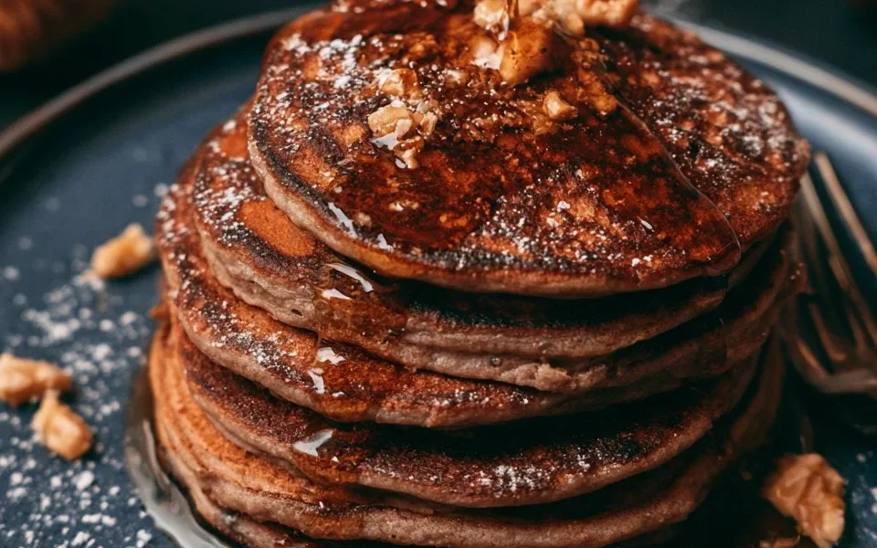 Pancake soffici realizzati con farina di castagne, dolce e sano.