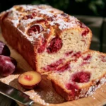 Plumcake delizioso con prugne fresche e yogurt cremoso