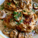 Pollo cremoso ai funghi cotto in padella