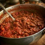 Piatto di Ragù alla bolognese servito con pasta