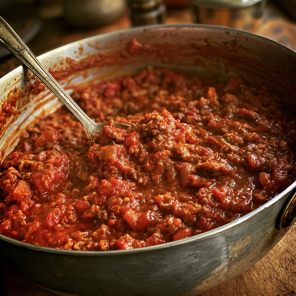 Piatto di Ragù alla bolognese servito con pasta