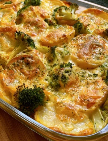 Sformato di broccoli e patate appena sfornato, un piatto sano e gustoso.