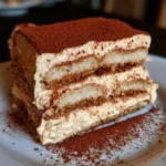 Porzione di Tiramisù classico con caffè e cacao