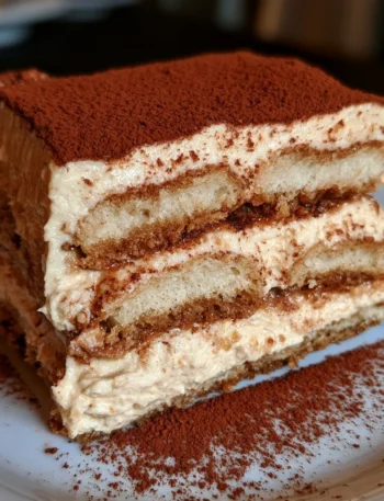 Porzione di Tiramisù classico con caffè e cacao