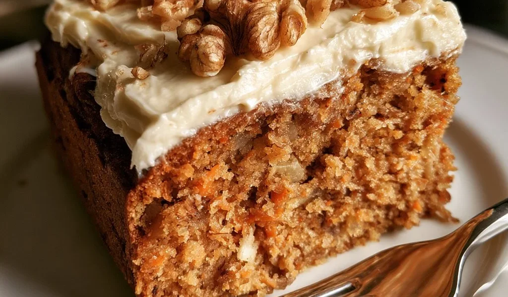 Torta di carote con mele e noci fresca e deliziosa