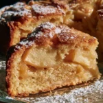 fetta di torta di mele classica su un piatto con mele sullo sfondo