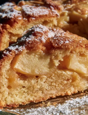 fetta di torta di mele classica su un piatto con mele sullo sfondo