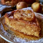 Torta invisibile di mele e pere servita su un piatto