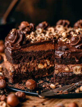 Torta nocciole e cioccolato, dolce ricco e goloso
