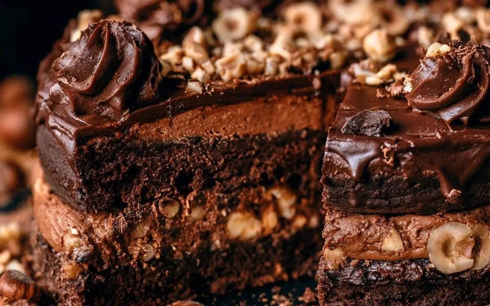 Torta nocciole e cioccolato, dolce ricco e goloso