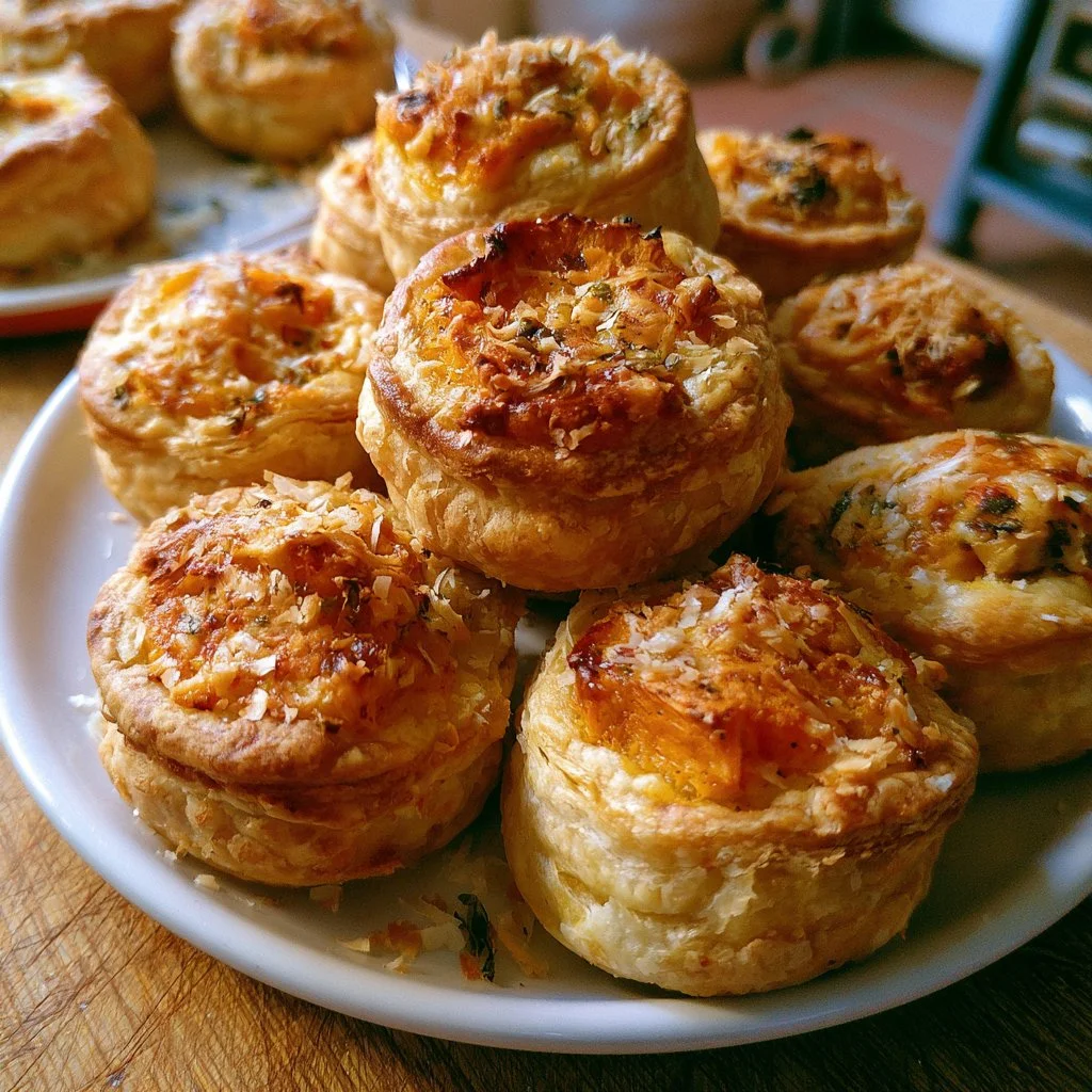 Deliziosi tortini di zucca e parmigiano pronti da gustare.