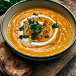 Vellutata di zucca e carote aromatizzata allo zenzero