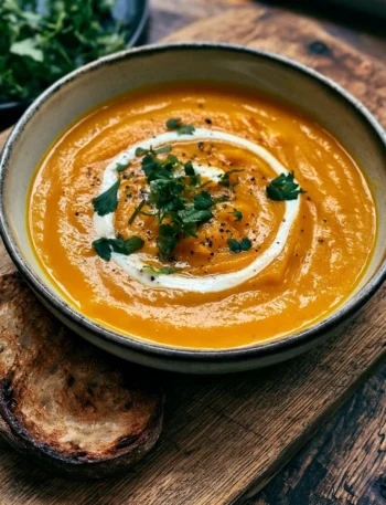 Vellutata di zucca e carote aromatizzata allo zenzero