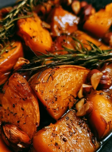 Zucca gratinata con rosmarino e nocciole, un delizioso piatto vegetariano